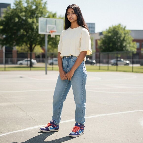 Souliers Baskets Nike 3Y Youth Junior Rose Mauve Blanc Semelle Neuve Course - Picture 1 of 7